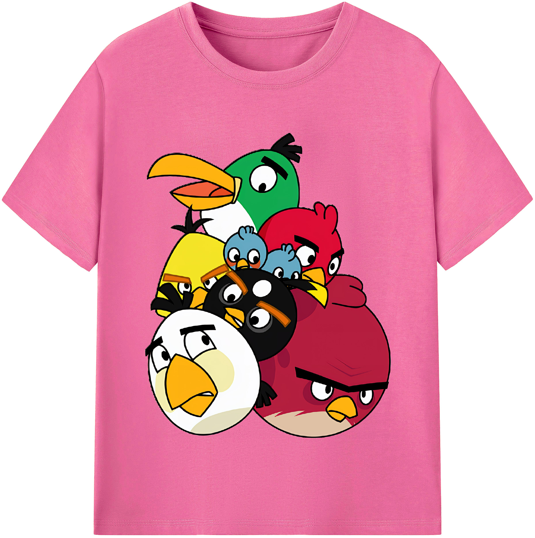 （画像用） Angry Birds アングリーバード レディースカジュアルプリントTシャツ（綿100％）
